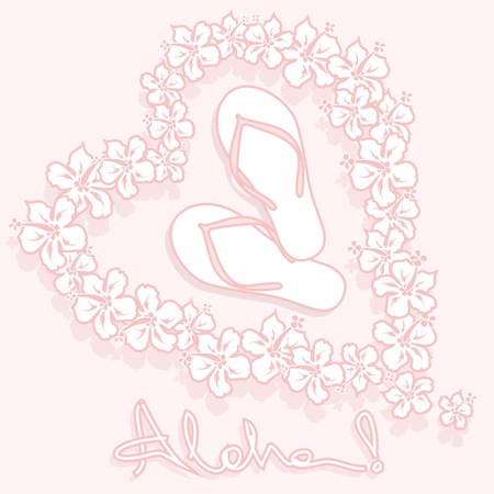 ハワイの花輪のイラスト反転ロップとテキスト アロハ のイラスト素材 ベクタ Image ハワイの花輪のイラスト反転ロップとテキスト アロハ のイラスト素材 ベクタ Image