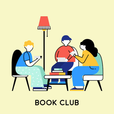 Book Club Cafe Stock Vector Illustration and Royalty Free Book Club Cafe  Clipart