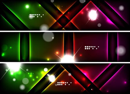 ヘッダー背景とバナーの設定すると あなたのメッセージを配置します 暗い空間で輝く色のネオンの光ライン 広告のレイアウト のイラスト素材 ベクタ Image ヘッダー背景とバナーの設定すると あなたのメッセージを配置します 暗い空間で輝く色のネオンの光ライン 広告のレイアウト のイラスト素材 ベクタ Image