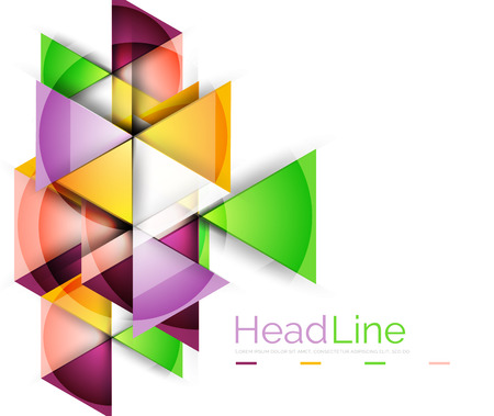 colorful triangles on white background modern geometric banner