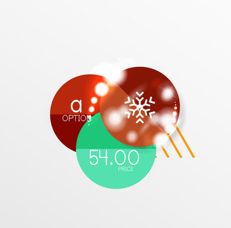 vector christmas label or price tag stickers with light effects