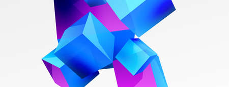 Cubes 3d vecteur abstrait. composition d'éléments géométriques de base en forme de carré 3d. modèle d'entreprise techno à la mode pour fond d'écran, bannière, arrière-plan ou atterrissage Illustrations vectorielles