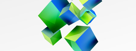 Cubes 3d vecteur abstrait. composition d'éléments géométriques de base en forme de carré 3d. modèle d'entreprise techno à la mode pour fond d'écran, bannière, arrière-plan ou atterrissage