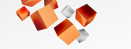 Cubes 3d vecteur abstrait. composition d'éléments géométriques de base en forme de carré 3d. modèle d'entreprise techno à la mode pour fond d'écran, bannière, arrière-plan ou atterrissage