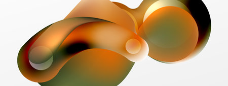 Fluid abstract background, round shapes and circle flowing design for wallpaper, banner, background or landing