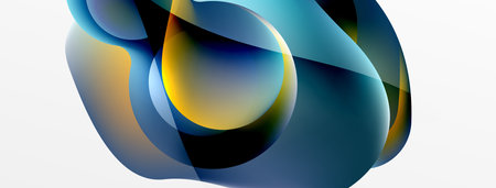 Fluid abstract background, round shapes and circle flowing design for wallpaper, banner, background or landing