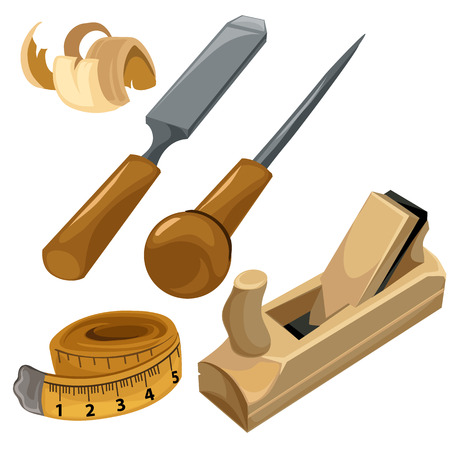 Working Tools Of A Carpenter Vector Set Isolated Working Tools Of A Carpenter Vector Set Isolated