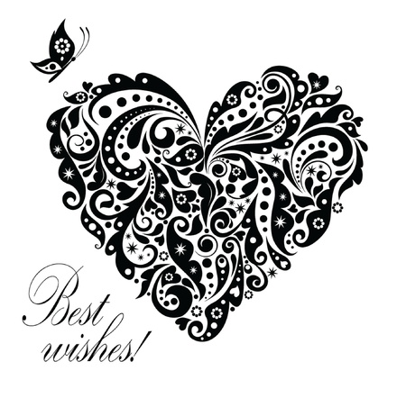 Vintage postcard with heart shape Stock Photo - 18921501