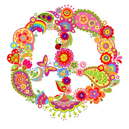 ピースマークの花 のイラスト素材 ベクタ Image
