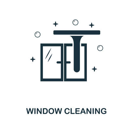 Window cleaning creative icon. simple element illustration. window cleaning concept symbol design from cleaning collection. can be used for mobile and web design, apps, software, print.