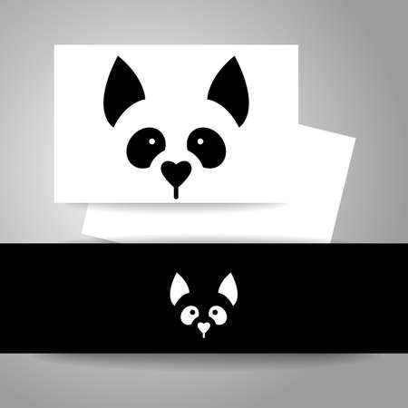 犬のサイン 犬カード デザイン テンプレートです 犬イラスト アイデア のイラスト素材 ベクタ Image