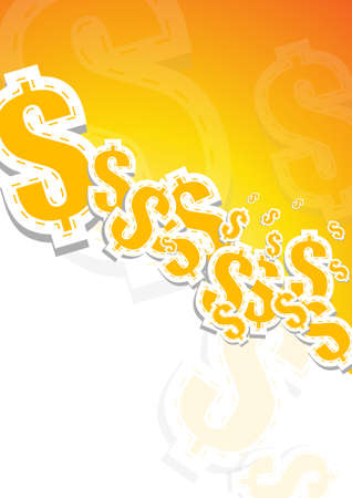 dolar: ký hiệu đô la trên nền màu cam và trắng
