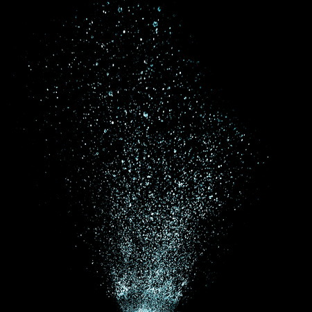 オーシャン ブルー ジェット水スプラッシュ黒背景 の写真素材 画像素材 Image