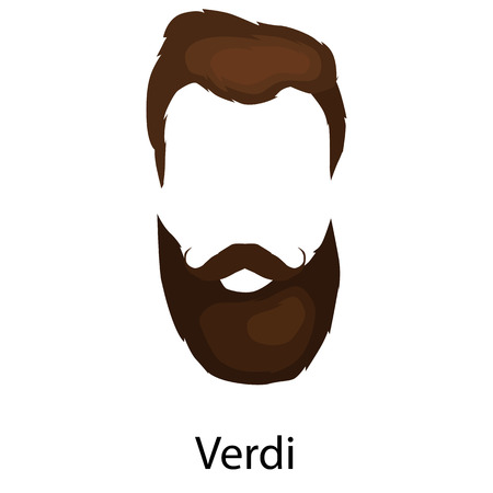 ひげと口ひげの男性漫画ヘアスタイルのセットです おしゃれなスタイリッシュな髪型やひげのコレクションです 白い背景の上の隔離された流行に敏感なヘアスタイルとベクトル イラスト のイラスト素材 ベクタ Image