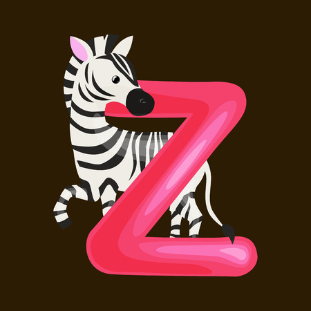 zebra animal and letter z for kids abc education in preschool cute animals with letter z