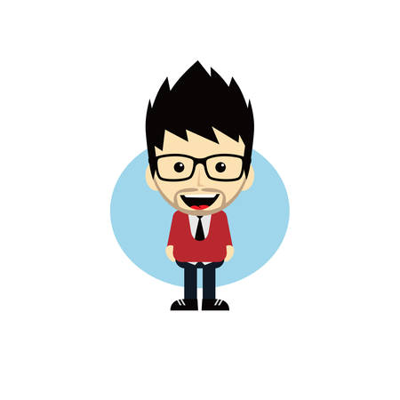 オタク漫画おたくキャラ テーマ ベクトル アート イラストのイラスト素材 ベクタ Image