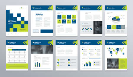 business company profile ,annual report , brochure , flyer, presentations,magazine,and book layout template, with page cover design and info chart element. vector a4 size for editable. Illustration