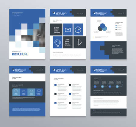 business company profile ,annual report , brochure , flyer, presentations,magazine,and book layout template, with page cover design and info chart element. vector a4 size for editable. Illustration