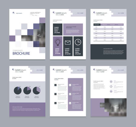 business company profile ,annual report , brochure , flyer, presentations,magazine,and book layout template, with page cover design and info chart element. vector a4 size for editable. Illustration