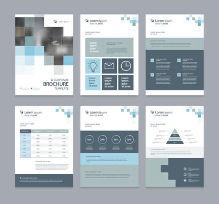 business company profile ,annual report , brochure , flyer, presentations,magazine,and book layout template, with page cover design and info chart element. vector a4 size for editable. Ilustrace