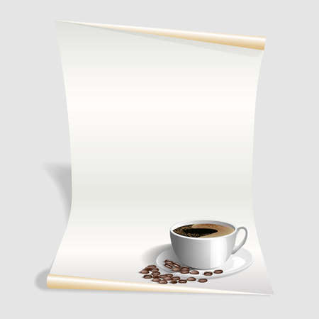 Blank menu template, White Coffee card. Vector illustration - 74943875