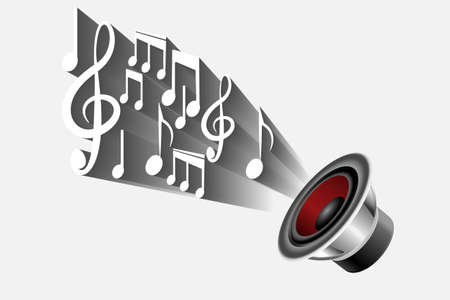 白い背景に分離された汎用のオーディオ スピーカー 3 D イラスト の写真素材 画像素材 Image