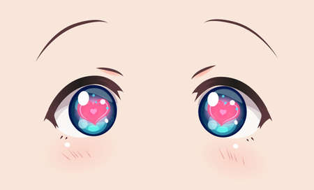 本物の笑顔アニメの目 漫画 の女の子 日本のスタイルで ウインク のイラスト素材 ベクタ Image 本物の笑顔アニメの目 漫画 の女の子 日本のスタイルで ウインク のイラスト素材 ベクタ Image