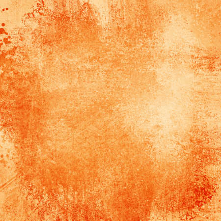 古いオレンジ色の紙背景グランジと厄介な汚れやペンキのしみ 苦しめられた色あせた汚れたアンティークな質感の壁紙デザイン の写真素材 画像素材 Image