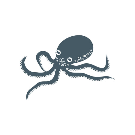 海と海洋生物のかわいいイラスト タコ クラゲ 魚 のイラスト素材 ベクタ Image