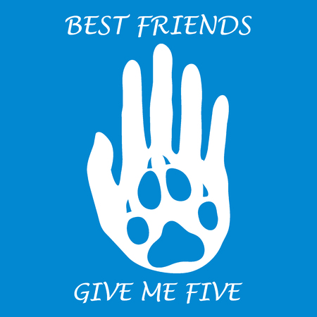 犬の足を握る人の手シルエットのキュートなイラスト 永遠に友よ5をくれバナー ポスターや印刷のためのデザイン のイラスト素材 ベクタ Image 犬の足を握る人の手シルエットのキュートなイラスト 永遠に友よ5をくれバナー ポスターや印刷のためのデザイン のイラスト素材 ベクタ Image