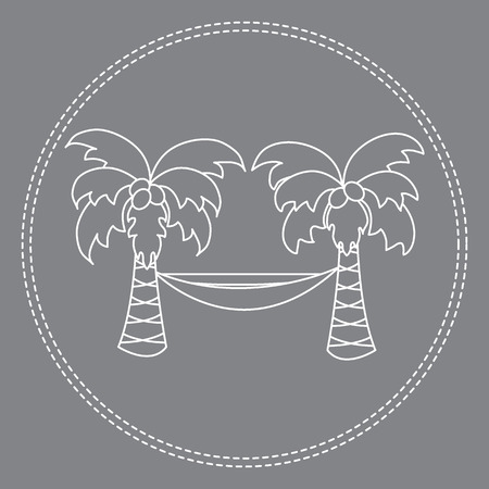 ヤシの木とハンモックかわいいベクター イラスト 旅行やレジャー 横断幕やポスター印刷のデザイン のイラスト素材 ベクタ Image