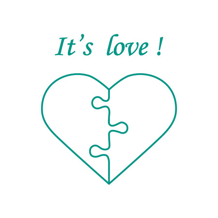 かわいいベクター イラスト パズルおよび銘刻文字の形での心 バナーやチラシ ポスター印刷のデザイン バレンタインの日にグリーティング カード のイラスト素材 ベクタ Image