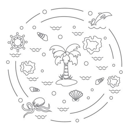 かわいいベクター イラスト観光に関連するさまざまなオブジェクトと屋外レクリエーションを円形に配置 横断幕やポスター印刷のデザイン のイラスト素材 ベクタ Image かわいいベクター イラスト観光に関連するさまざまなオブジェクトと屋外レクリエーションを円形に配置 横断幕やポスター印刷のデザイン のイラスト素材 ベクタ Image