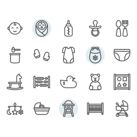 Baby related icon and symbol set