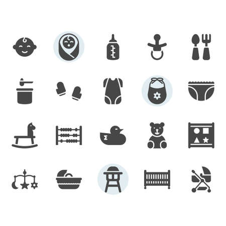Baby related icon and symbol set