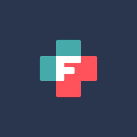 letter f cross plus logo icon design template elements royalty free