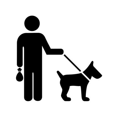 Pick up after your dog sign isolated on white background Векторная Иллюстрация