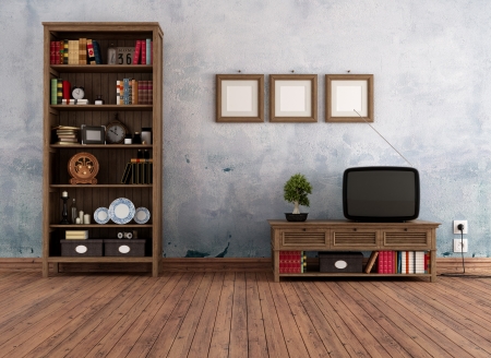 Leerer Raum Mit Bücherregal An Der Wand - Rendering Lizenzfreie ... Leerer Raum Mit Bücherregal An Der Wand - Rendering Lizenzfreie ...