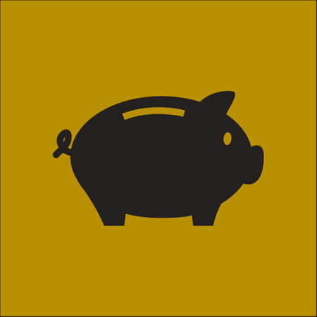 dolar: Piggy bank icon. Pictograph of moneybox. Flat design.