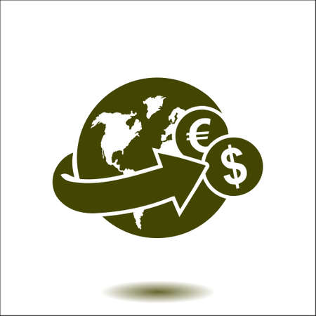 Arrow wrapped around the earth remittances icon