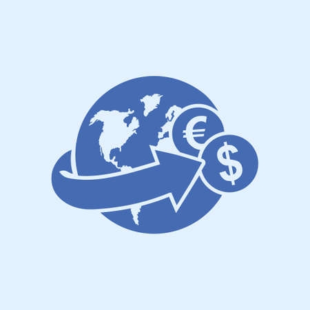 Arrow wrapped around the earth remittances icon