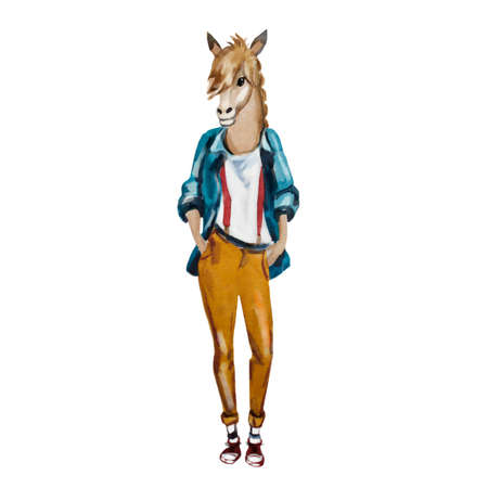 手は 流行に敏感な馬のイラストを色で描画されます 面白い動物 現代の馬は クールな服で着飾った 動物 ファッション デザイン 漫画少年流行に敏感 水彩創造的なポスター T シャツのグラフィック の写真素材 画像素材 Image 手は 流行に敏感な馬のイラストを色で描画されます 面白い動物 現代の馬は クールな服で着飾った 動物 ファッション デザイン 漫画少年流行に敏感 水彩創造的なポスター T シャツのグラフィック の写真素材 画像素材 Image