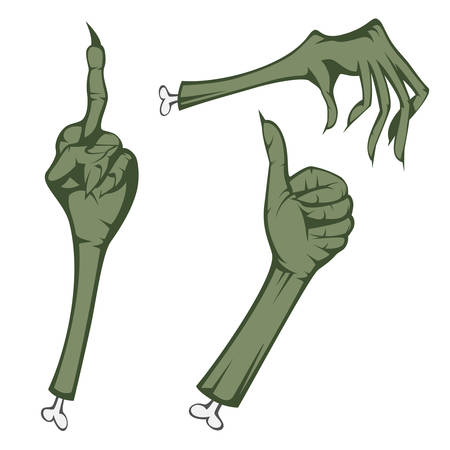 怖い手 死んだ人の 3 つの手カット怖い顔いろいろ のイラスト素材 ベクタ Image