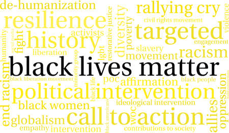 白い背景にブラック ライフ マターのワードクラウド のイラスト素材