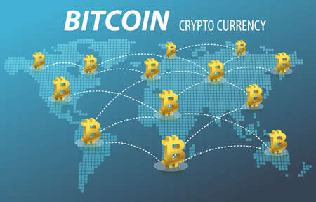 Bitcoin Electronic Crypto Currency Transaction Concept Stock Photo