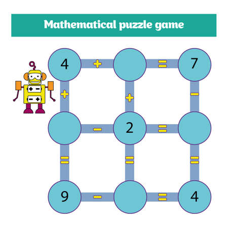 数学的なパズルゲーム 就学前の子供のための数学 追加のタスクを学びます 就学前の子供のためのワークシート ベクター のイラスト素材 ベクタ Image 4747