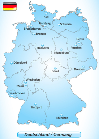 map of germany with main cities in blue vector