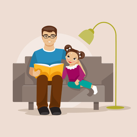 Father Daughter Reading Stock Illustrations, Cliparts and Royalty Free  Father Daughter Reading Vectors