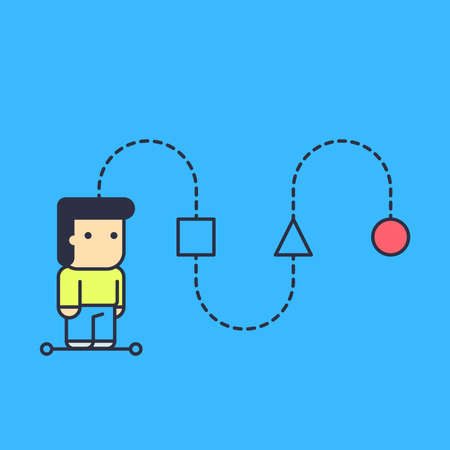 文字を作成する論理チェーンと答えを探してします 抽象概念図 のイラスト素材 ベクタ Image