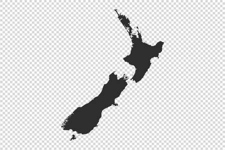 New Zealand map with gray tone on png or transparent background,illustration,textured , Symbols of New Zealand,for advertising ,promote, ,vector illustration Stock Illustratie